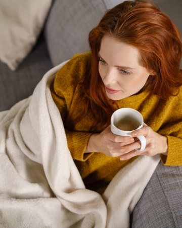 Woman drinking tea