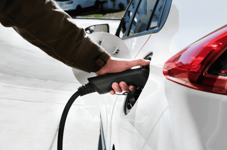 Charging White Electric Vehicle| Car Insurance | An Post Insurance