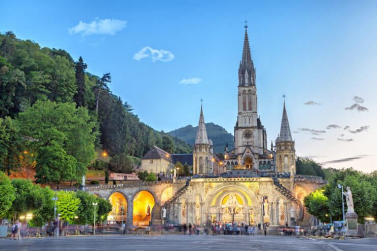 Lourdes church Church at Lourdes with clear sky in the background