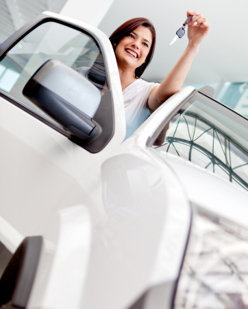 Young Lady purchasing her first car
