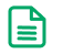 Green icon of a document with three horizontal lines representing text.
