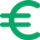 Green Euro currency icon.
