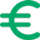 Green Euro currency icon.