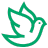 Green dove icon with outstretched wings.