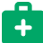 Green medical briefcase icon.