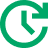 Green clock icon with an arrow circling clockwise.