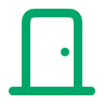Green icon of a door.