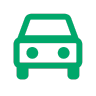 Green icon of a car.