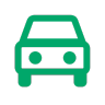Green icon of a car.