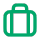 Green icon of a suitcase.