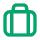 Green icon of a suitcase.