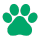 Green icon of a paw print.