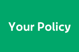 Green rectangle with the words "Your Policy" written in white text.